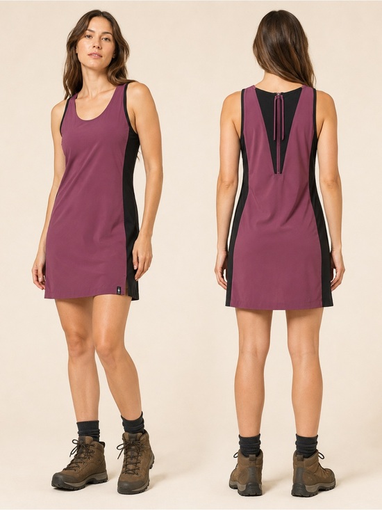 Smartwool Dresses & Skirts - Smartwool Gorpcore Merino Panel Athletic Mini Dress Berry Black Sz M